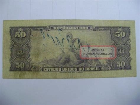 Crb75 Brazil Banknote 50 Cruzeiros 1943 Autographed Circulated