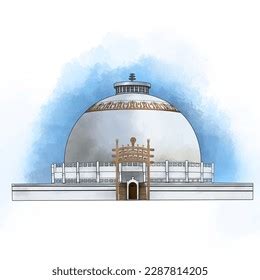 Deekshabhoomi Sacred Monument Located Nagpur Illustration Stock