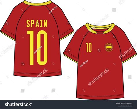 Sports Wear Spain Football Jersey Kit Stock Vector (Royalty Free ...