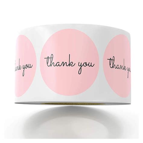 Pink Paper Label Stickers Foil Thank You Wedding Stickers Scrapbooking