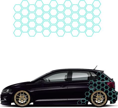 Honeycomb Hexagon Pattern Vinyl Car Door Side Decals Stickers Decorations Decal For