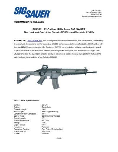 Sig522™ 22 Caliber Rifle From Sig Sauer