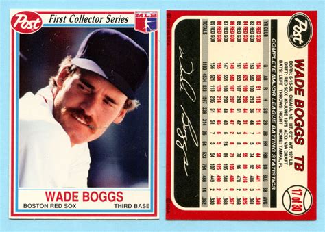 Post Cereal First Collector Series Wade Boggs Red Sox