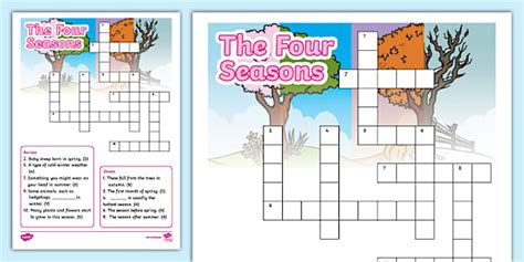 KS1 Four Seasons Crossword L Enseignant A Fait Twinkl