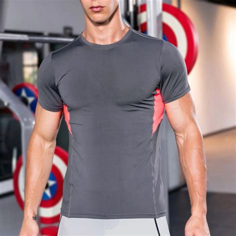 Buy Summer Men Style T Shirt Streetwear Gyms Fitness Shirts Tight Quick Dry