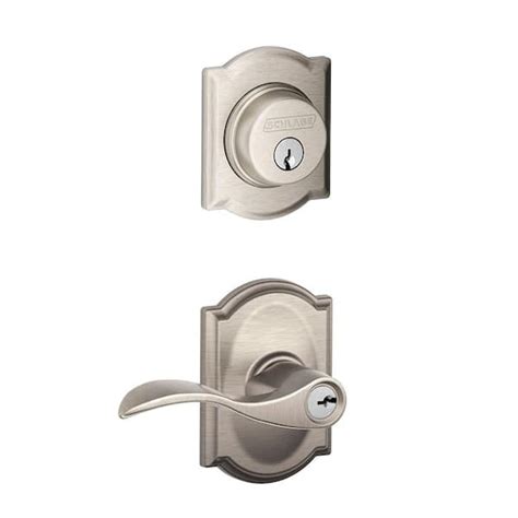 Schlage Accent Satin Nickel Single Cylinder Deadbolt And Keyed Entry