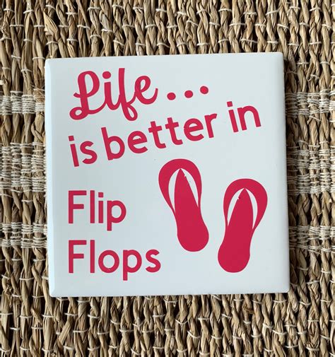 Life Is Better In Flip Flops Vinyl Decal On Ceramic Tile Or Etsy