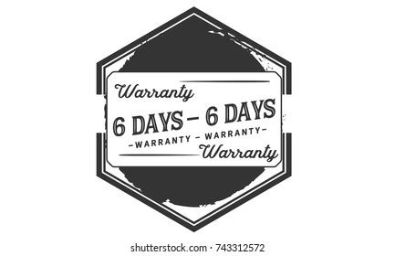 6 Days Warranty Icon Vintage Rubber Stock Vector Royalty Free