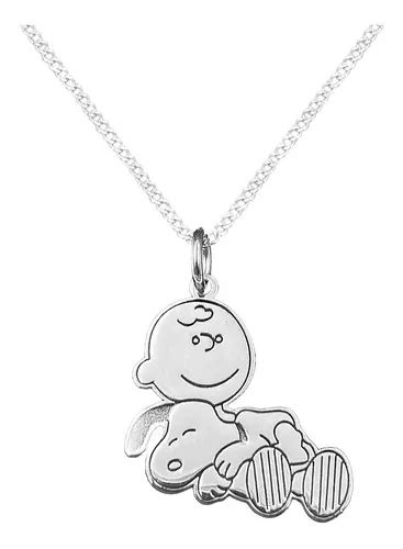 Dije Y Cadena Snoopy Y Charlie Brown Plata 925 Envio Gratis Meses Sin