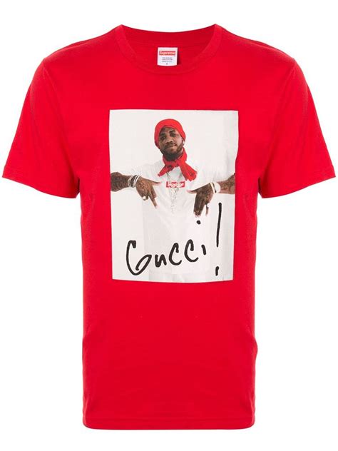 Supreme Gucci Mane Photo Print T Shirt Red Farfetch Gucci Mane T