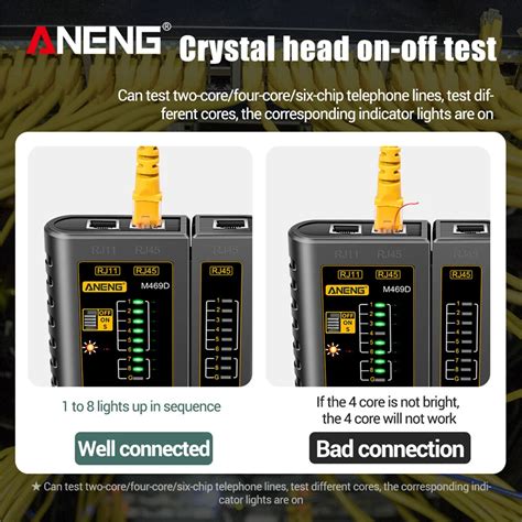 ANENG M469D RJ45 Cable lan tester Network Cable Tester RJ45 RJ11 RJ12 ...