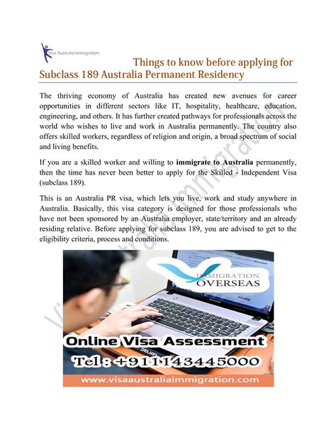 Applying For Subclass 189 Australia Permanent Residency Pdf Free