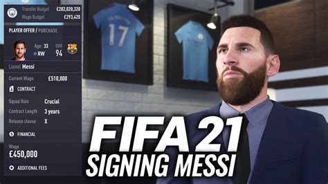 Signing Messi In Fifa Career Mode Youtube