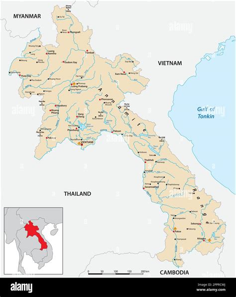 Vector Map Of Lao Peoples Democratic Republic Stock Vector Image Art