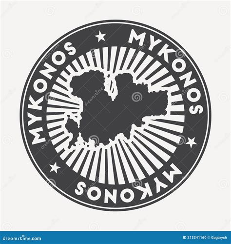 Mykonos Map With Name Vector Illustration | CartoonDealer.com #107181634