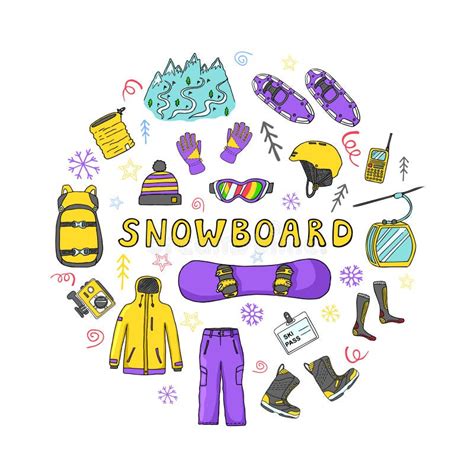 Snowboard Icons Stock Vector Illustration Of Vector Equipment 4403837