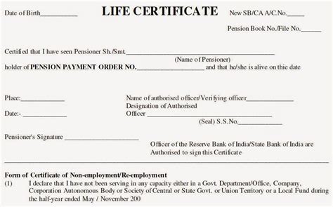 22 Pdf Sample Life Certificate Free Printable Download Docx Zip