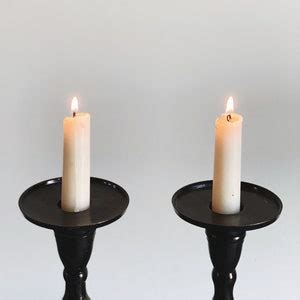 VINTAGE Pair of Large Black Candlesticks Dark Academia - Etsy