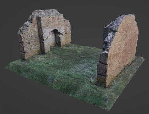 D Model Ruin Of Old Stone Building Game Ready Photoscan Vr Ar