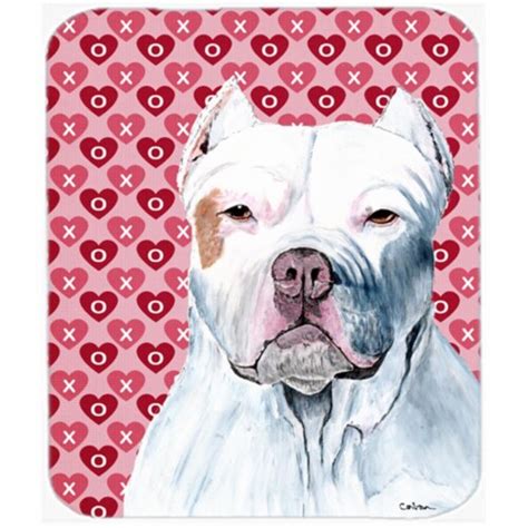 Pit Bull Hearts Love And Valentines Day Portrait Mouse Pad Hot Pad Or Trivet Kroger