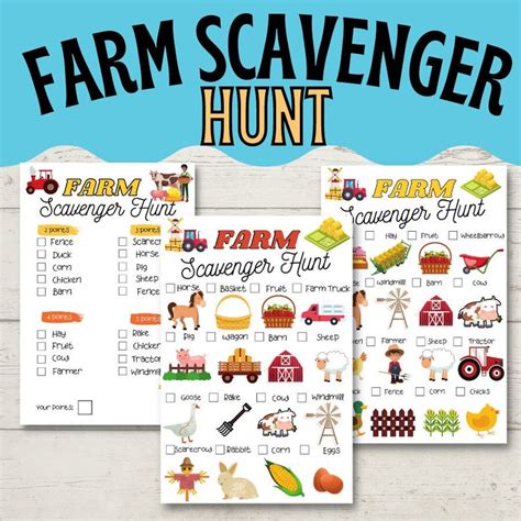 Editable Farm Scavenger Hunt Printable Farm Scavenger Hunt Etsy Australia