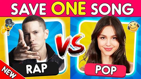 Save One Song Pop Vs Rap 🎵 2024 Edition Music Quiz Youtube