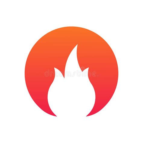 Fire Or Flame In Circle Simple Logo Vector Illustration Isolated On