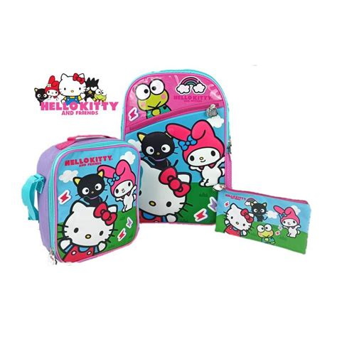 Set Deluxe Mochila Lonchera Cartuchera Hello Kitty Scool