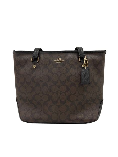 Coach Gallery Tote In Signature Canvas Brown Black Women S Fashion