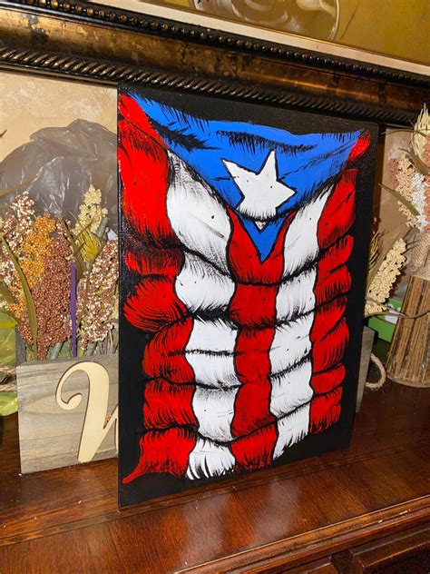 Hand Painted Puerto Rican Flag - Etsy