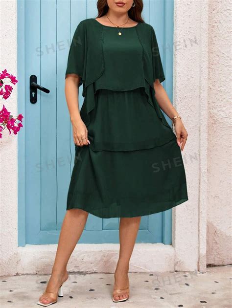 SHEIN Clasi Robe élégante grande taille en mousseline de soie avec