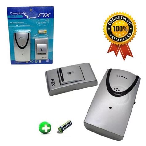 Campainha Residencial Sem Fio 100 Metros 32 Toques Wireless Fix