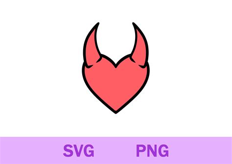 Heart With Horns Svg Png Devil Heart Svg Png Heart With Etsy Ireland