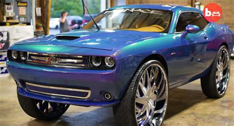 Dodge Challenger Donk Car Has 34-Inch Wheels, Shade-Shifting Paint Job ...