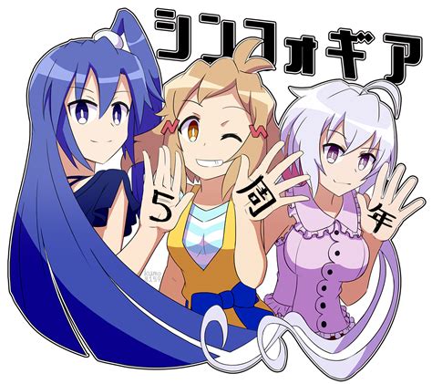 Safebooru 3girls Ahoge Anniversary Artist Name Bare Shoulders