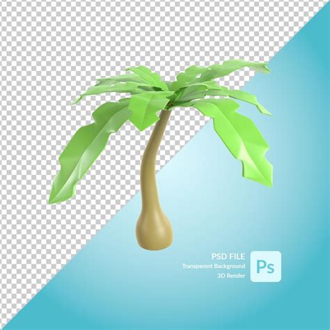 Renderizado De Ilustraci N D De Rbol De Coco Archivo Psd Premium