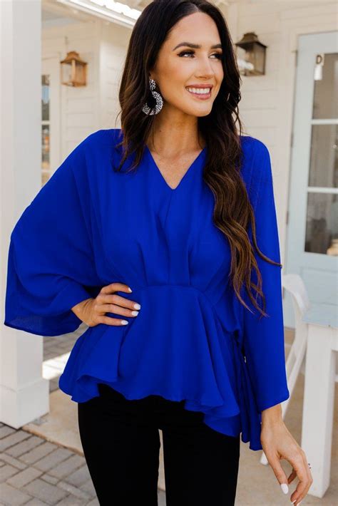 Tell It All Royal Blue Kimono Sleeve Blouse Royal Blue Outfits Royal