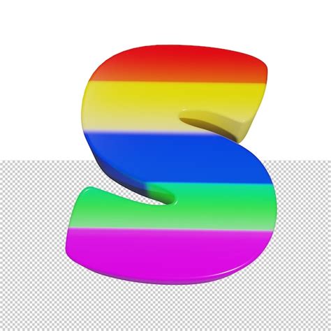 Premium Psd Letter S Rainbow Text Effect D Render