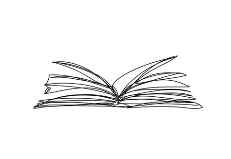 open book , continuous line art , vector illustration 25745102 Vector ...