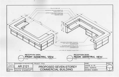 Reception Desk Isometric Views A Proposed 7 Storey Commercial