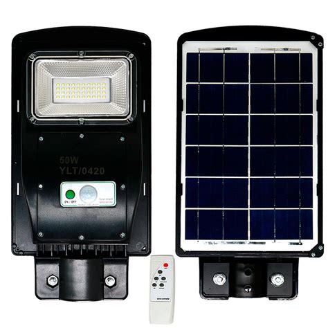 Luminária Solar Pública Rua Led 50w Sensor e Haste Parede