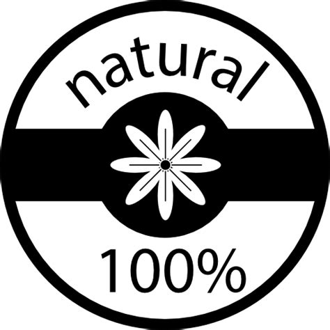 Free Icon 100 Percent Natural Badge