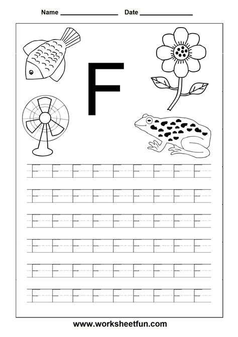 Letter F Tracing Worksheets Preschool Teaching Treasure