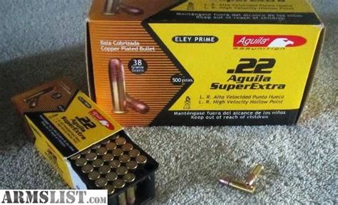 Armslist For Saletrade Aguila Super Maximum 22 Lr 30gr Hyper Velocity Hollow Point