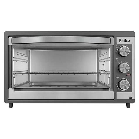 Forno Eletrico De Bancada Philco L Pfe P Preto Grelha Inox Forno