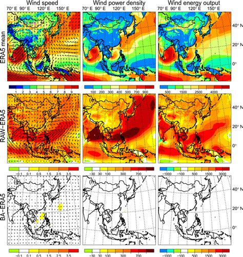 Era5 Climatological Summer Mean For A 100‐m Wind Speed M S B Download Scientific Diagram