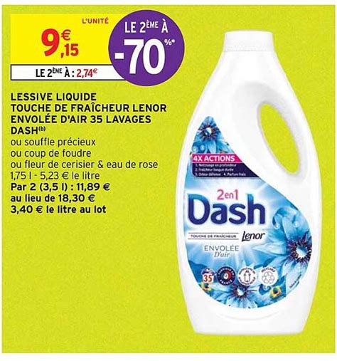 Promo Lessive Liquide Touche De Fra Cheur Lenor Envol E D Air