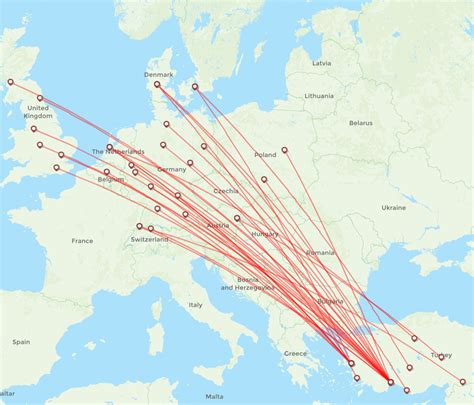 Corendon Airlines Routes Xc Map Flight Routes