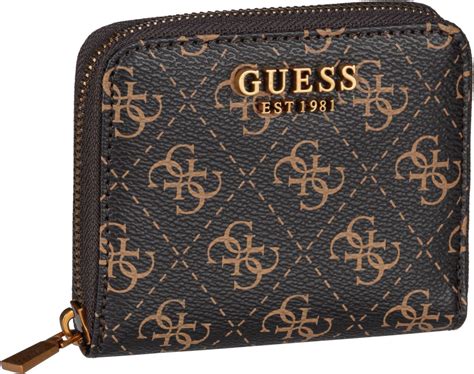 Guess Alexie Small Zip Around Brown Logo