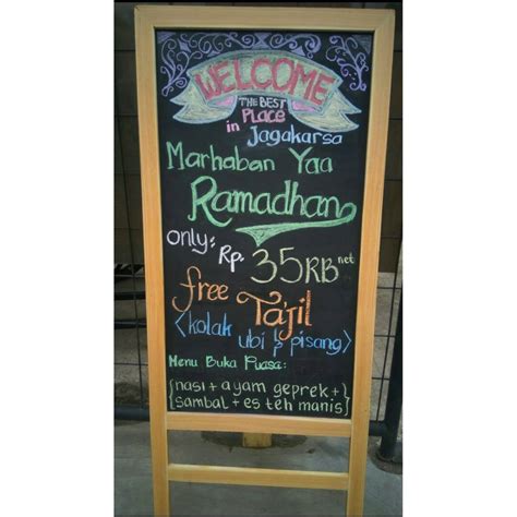 Jual Papan Tulis Kapur Blackboard Menu Cafe 1 Side 50 X 90 120 Cm